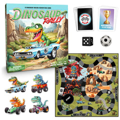 Raincorn Games Dinosaur Rally cards promote quick decisions and playful math practice.