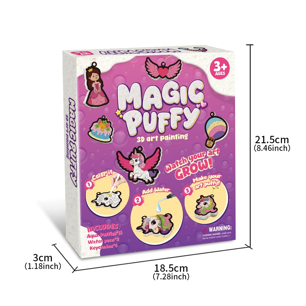 RAJRNED 3D Art Kit: includes markers, puff shapes, water pens for easy setup
