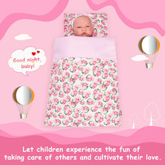 Rakki Dolli closeup of soft texture and cozy doll bedding detail