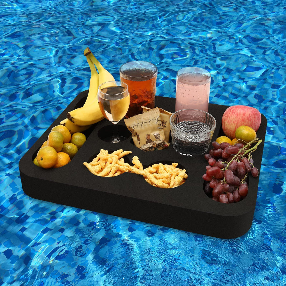RAMIEYOO floating drink holder on pool surface keeps drinks secure.