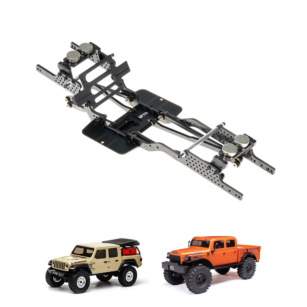 RampCrab SCX24 LCG chassis assembly highlights carbon fiber strength for rugged terrain.
