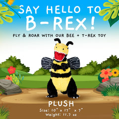 Randimals Bee-T-Rex plush soft fur for comforting hugs.