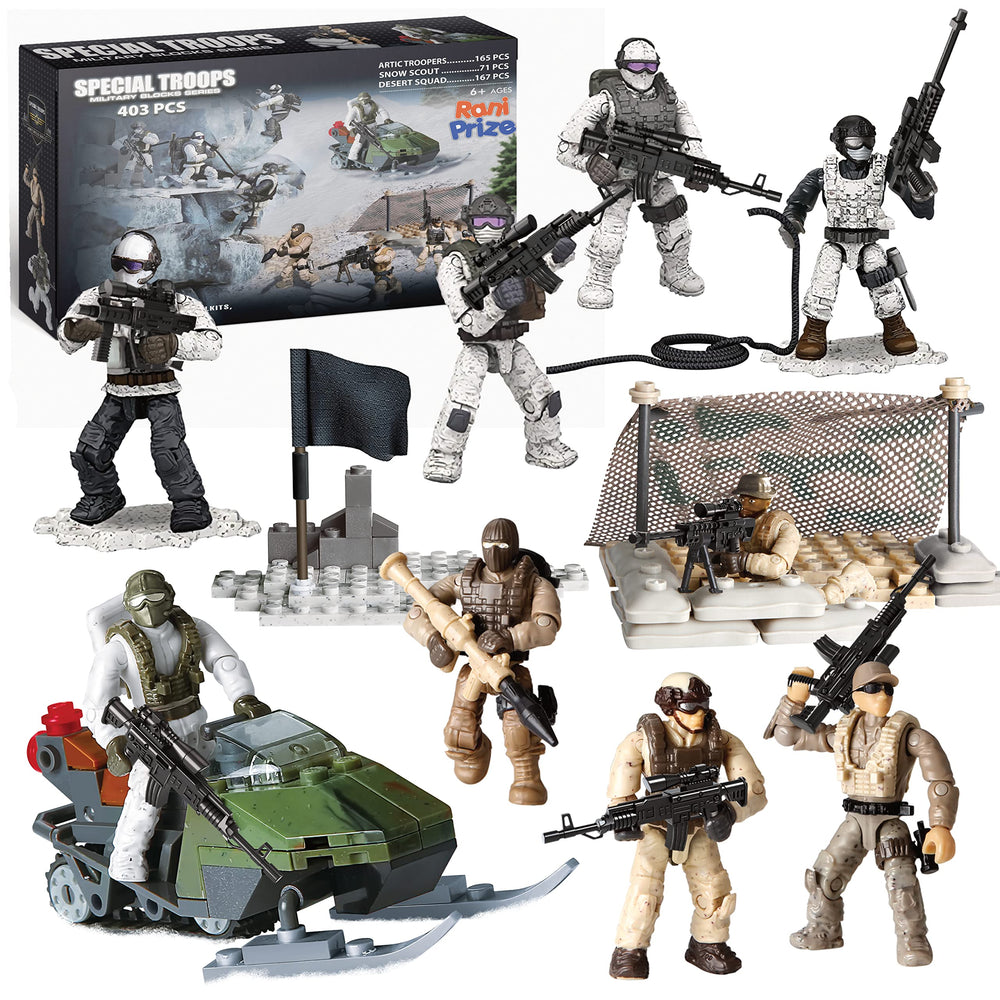 RANI PRIZE Special Forces Arctic Troopers figure set for imaginative play and motor skill practice.