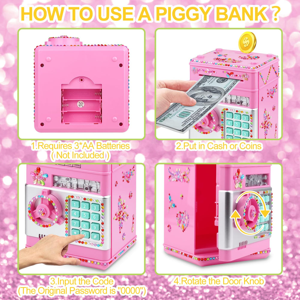 Ranphykx piggy bank with extra-large capacity reduces frequent emptying.