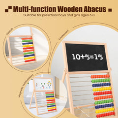 Ranqibo wooden frame with 10 rods and 100 beads supports smooth hands-on math demos.