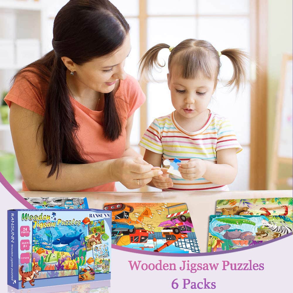 RANSUNN dinosaur puzzle fosters problem solving with a playful prehistoric theme.