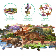 RANSUNN dinosaur puzzle: dinosaurs at the watering hole inspires exploration during play.