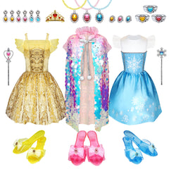 Ranzyfa princess dress set front view for imaginative play and complete dress up