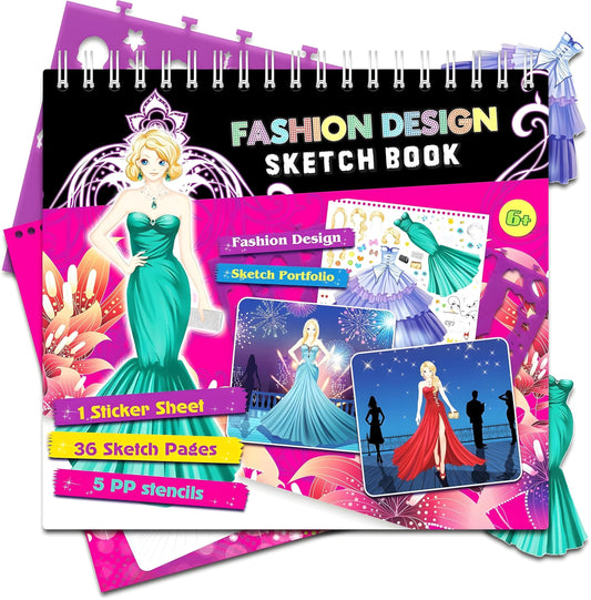 RAREWORT fashion dress sketchbook cover showcases a durable, portable portfolio