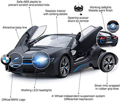 RASTAR BMW i8 RC car doors opened by remote action