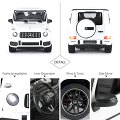 RASTAR Mercedes-AMG G63 RC, LED headlights and taillights illuminate nighttime play.