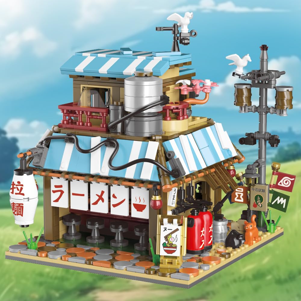 RAVAYO building blocks mini-architecture captures intricate ramen shop details.