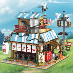 RAVAYO building blocks mini-architecture captures intricate ramen shop details.