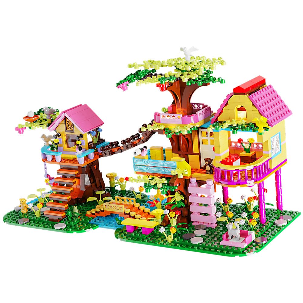 RAVAYO tree-build scene highlighting telescope and birds for imaginative exploration.