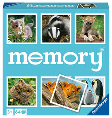 Ravensburger Animal Babies Memory Game cards featuring adorable youngsters to boost focus.