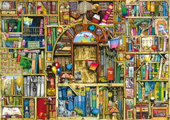 Ravensburger Bizarre Bookshop 1000-piece puzzle image showing interlocking pieces and vibrant details