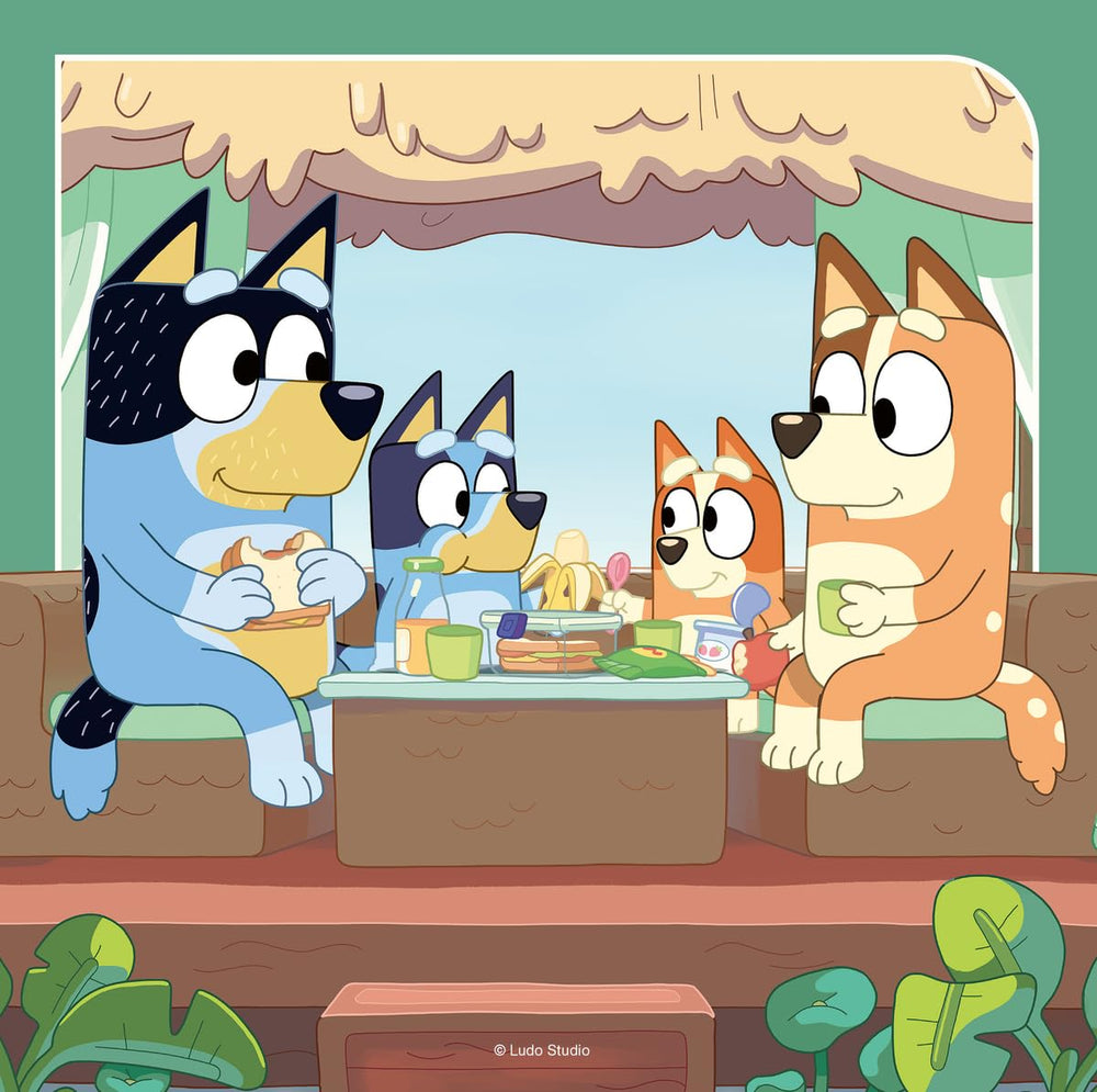 Three colourful Bluey scenes to build concentration and fine motor skills