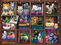 Ravensurger Cats and Succulents cover: vibrant artwork and relaxing hobby potential.