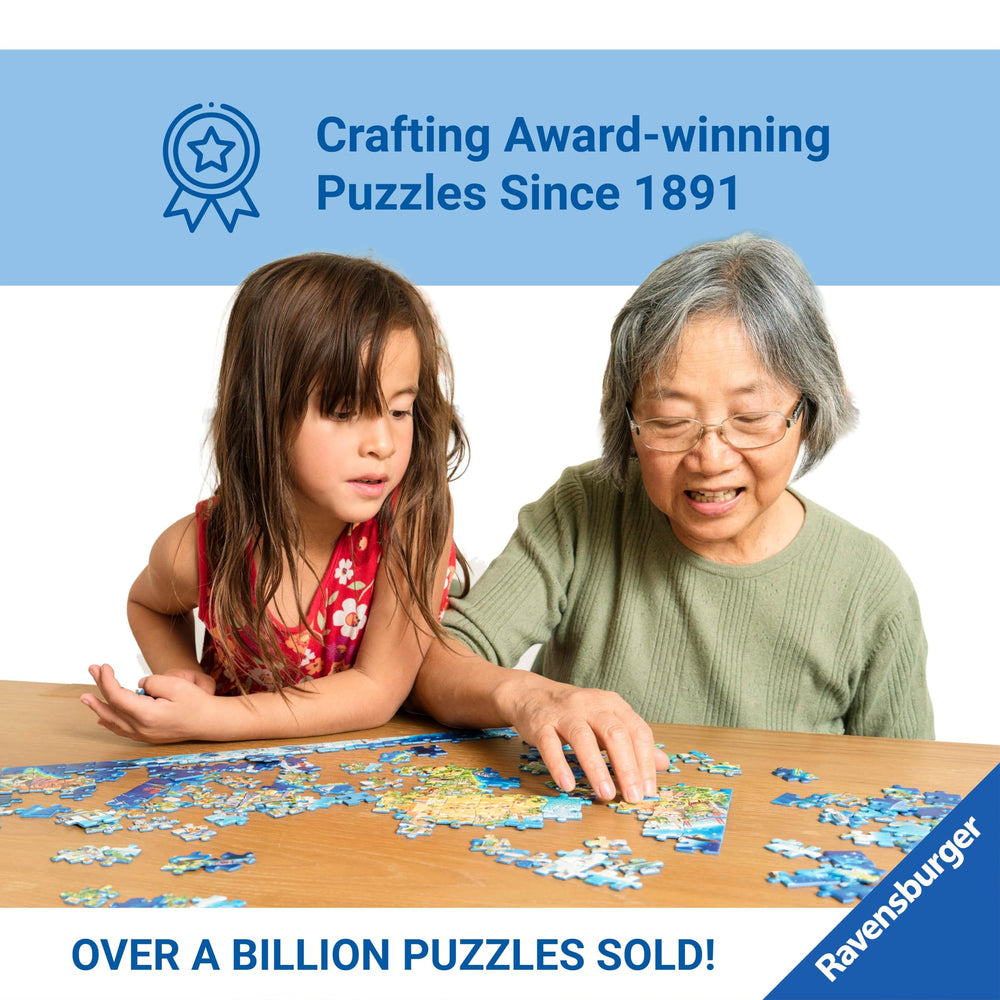 Ravensburger kids puzzle scene delivers paced challenge and family fun.