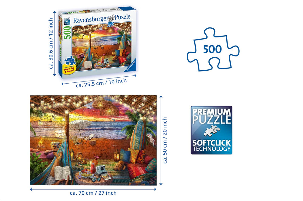 Ravensburger Cozy Cabana Puzzle solo or family play for mindful downtime.