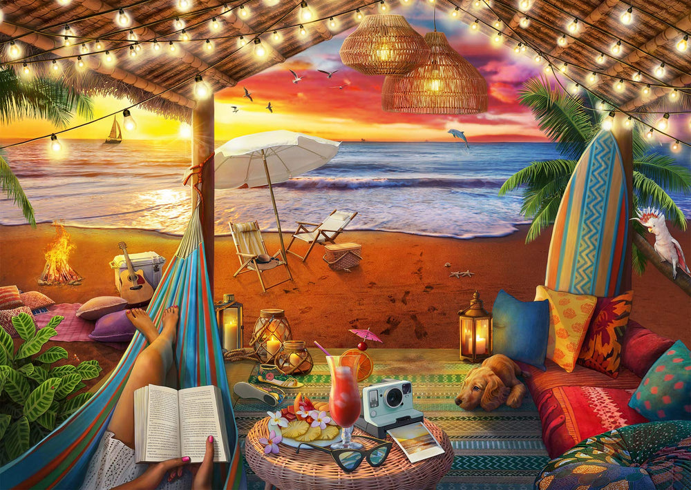 Ravensburger Cozy Cabana Puzzle FSC-certified materials support sustainable puzzling.