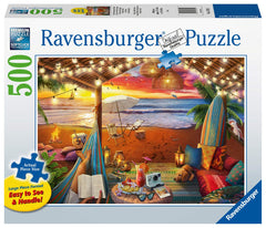 Ravensburger Cozy Cabana Puzzle large-format pieces ease handling for all ages.