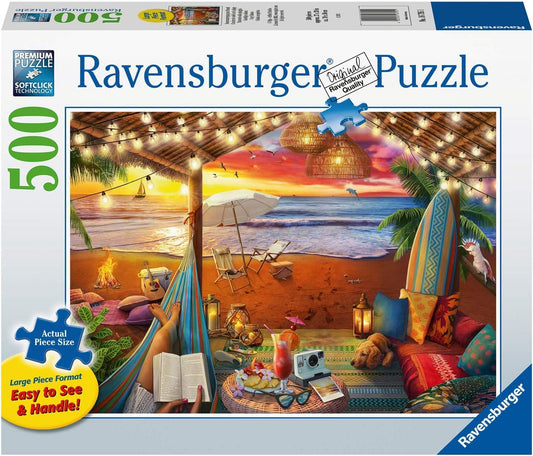 Ravensburger Cozy Cabana Puzzle with SoftClick interlock for a calm, satisfying fit.