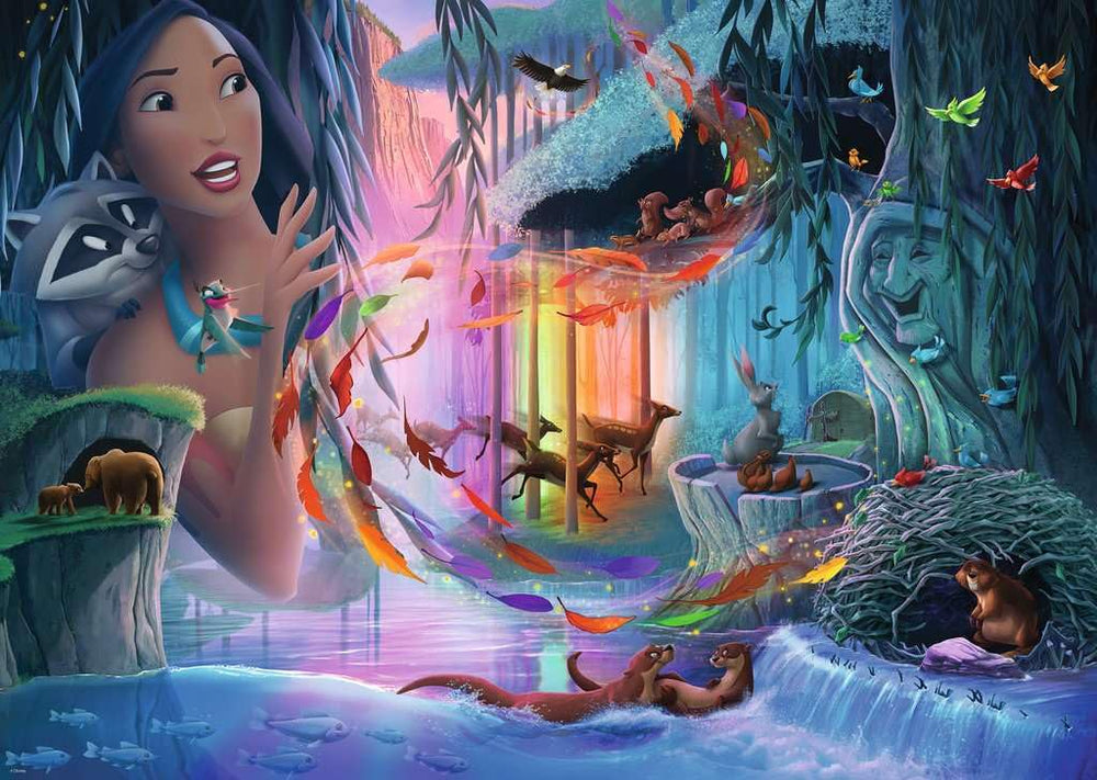 Ravensburger Disney Castle Pocahontas scene with vibrant colors for immersive puzzling