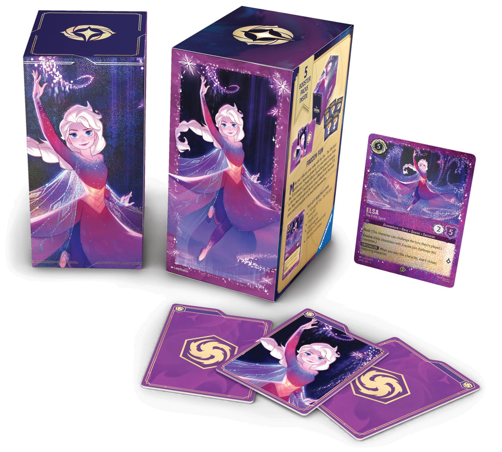 Ravensburger Disney Lorcana Elsa promo card with glimmer foil for display and collection