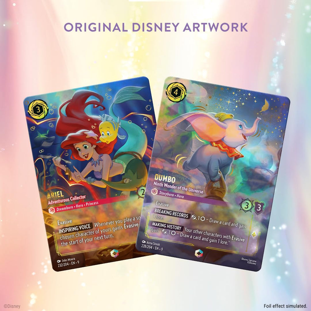 Ravensburger Lorcana foil cards Emerald close-up for strategic drawing