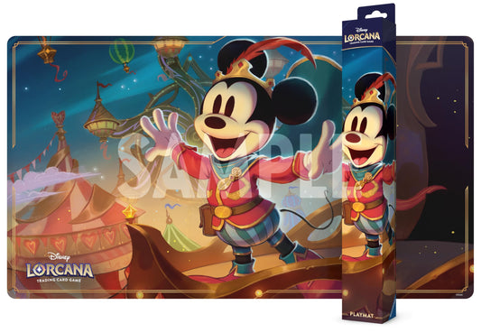 Ravensburger Disney Lorcana playmat with Mickey Mouse Brave Little Prince artwork for immersive gameplay