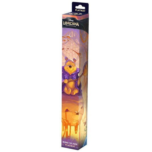 Ravensburger Disney Lorcana Pooh Hunny Wizard playmat with vibrant artwork for card protection.