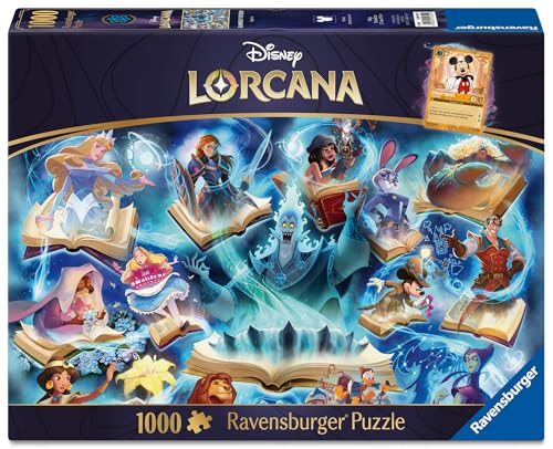 Ravensburger Lorcana Sapphire puzzle close-up artwork for immersive family puzzling