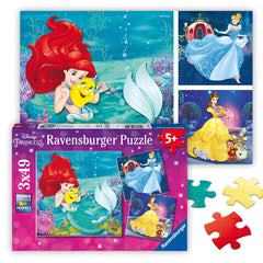 Ravensburger Disney Princess Adventures set cover art, ideal for screen-free family puzzling.