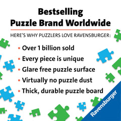 Ravensburger premium quality puzzle features extra-thick cardboard and linen texture