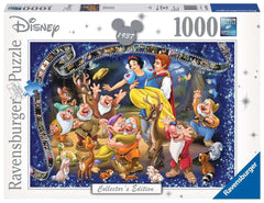 Ravensburger Disney Snow White Collector's Edition puzzle pack shot showing 1000 pieces for immersive solving.