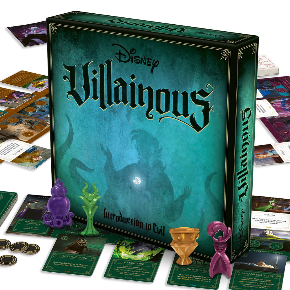 Ravensburger Disney Villainous Introduction to Evil game board showing immersive setup and strategy
