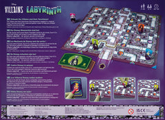 Ravensburger Disney Villains Labyrinth character cards featuring Scar, Maleficent, Hades, and Ursula.