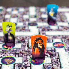 Ravensburger Disney Villains Labyrinth playing pieces ready for setup and play.