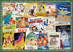 Ravensburger box front shows Disney vintage posters puzzle design for collectors