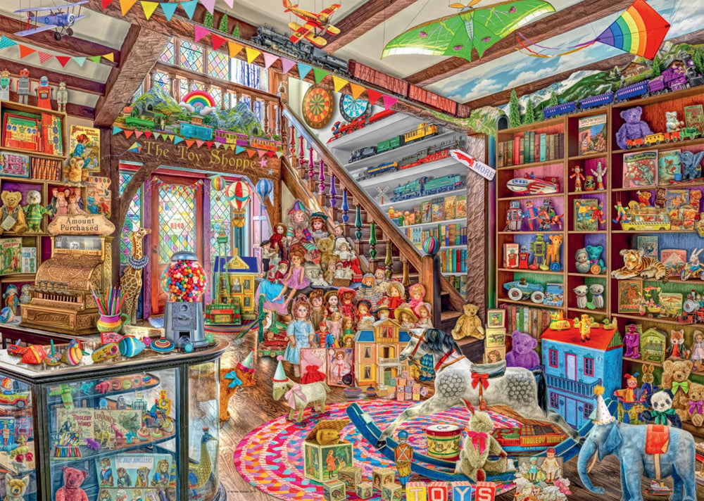 Ravensburger The Fantasy Toy Shop interior, a whimsical scene inviting mindful puzzle sessions