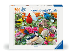 Ravensburger Garden Birds Bunting scene for cozy family puzzle evenings.