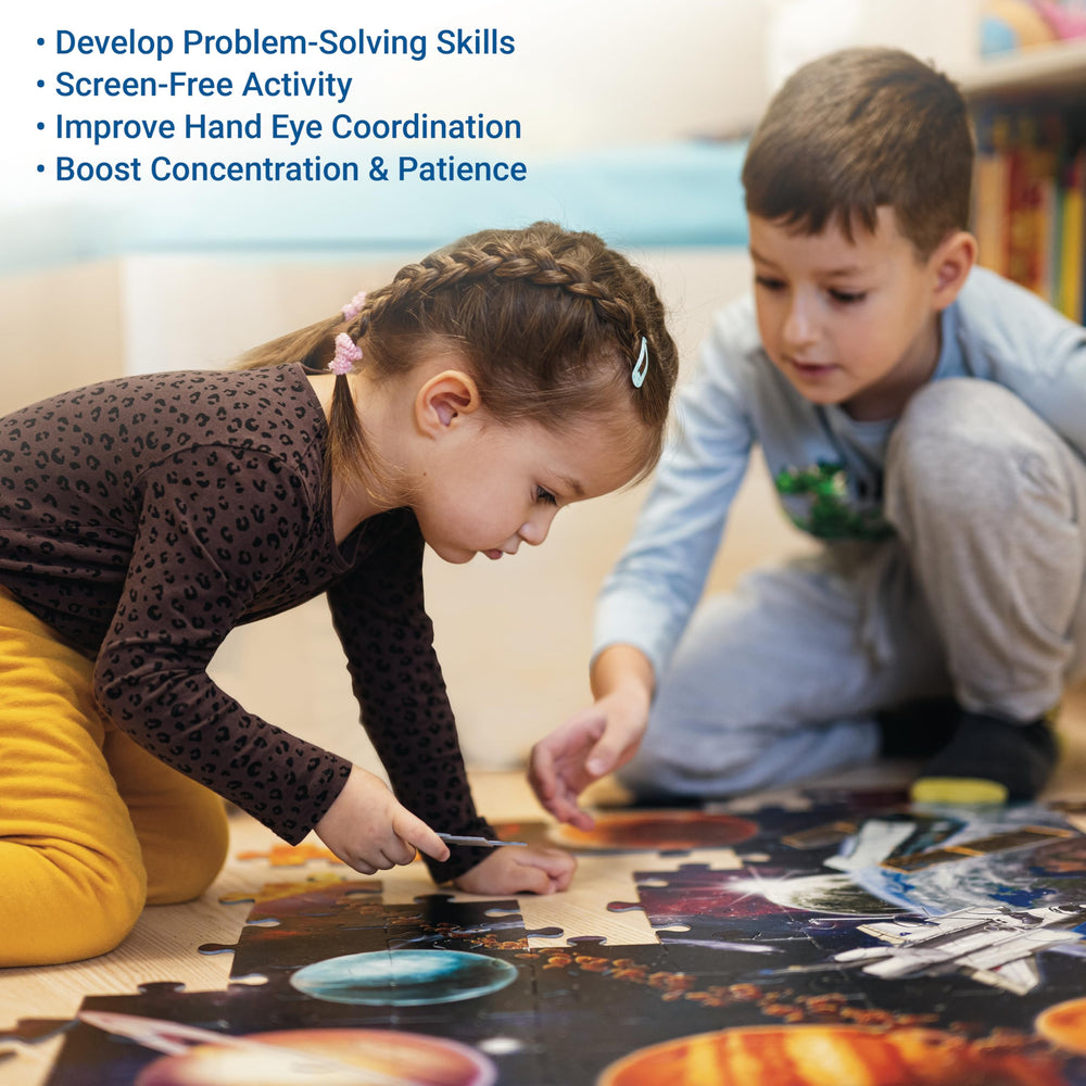 Ravensburger glare-free cardboard keeps colors vibrant and pieces smooth for repeated use.