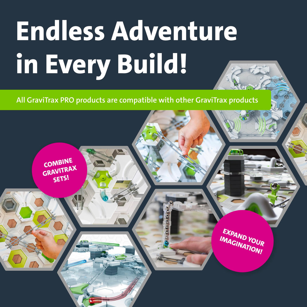 Ravensburger GraviTrax PRO educational benefits include problem solving and planning skills.