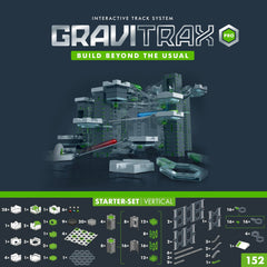Ravensburger GraviTrax PRO set visuals show kids building imaginative tracks together.