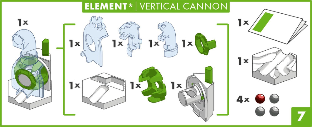Ravensburger GraviTrax Vertical Cannon installed among other elements for height challenges