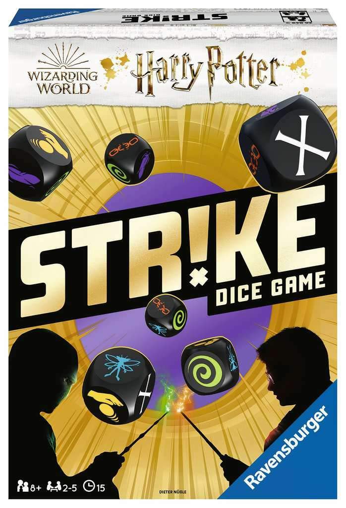 Ravensburger Harry Potter Strike dice ready for quick duels at home.