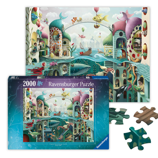 Ravensburger If Fish Could Walk 2000-piece puzzle: immersive undersea adventure for mindful puzzle time.