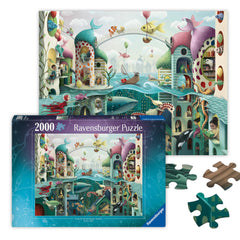 Ravensburger If Fish Could Walk 2000-piece puzzle: immersive undersea adventure for mindful puzzle time.