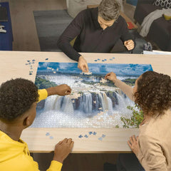 Ravensburger Iguazu Falls rainforest textures evoke lush scenery during quiet evenings.